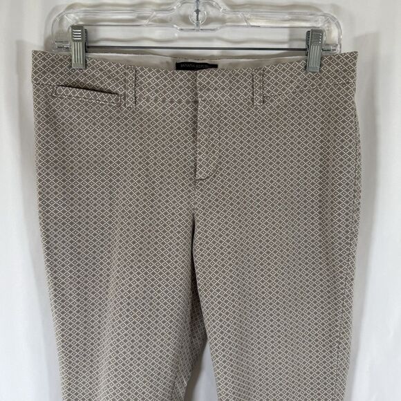 Banana Republic Pants Women's 6R Brown Check Mid Rise Flat Front - Picture 2 of 10